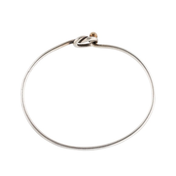 Authentic Tiffany & Co.  silver and gold bangle. lucky in love knot. - Picture 3 of 4